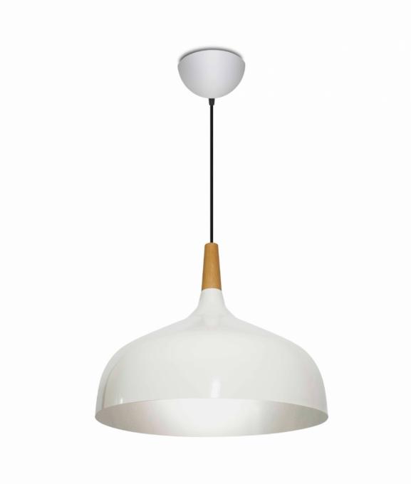 Pendente Itamonte Gota 1L E27 Ø450x280mm Interior Branco 441