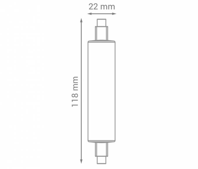 Lâmpada Opus LED Palito 10 watts 3000K R7s 360° Bivolt Ø22x118mm OPS 88477
