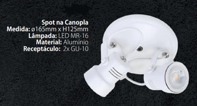 Spot Sobrepor Itamonte 2L Dicróica Ø165x125mm 1142/2