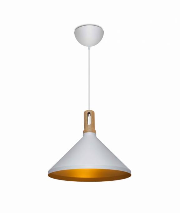 Pendente Itamonte Alumínio e Madeira 1L E27 Ø370x310mm 424/1
