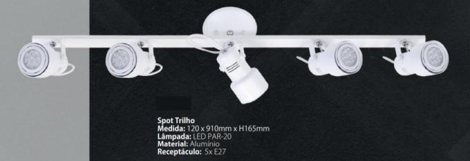 Spot Sobrepor Itamonte no Trilho 5L E27 120x910x165mm 1143-5T