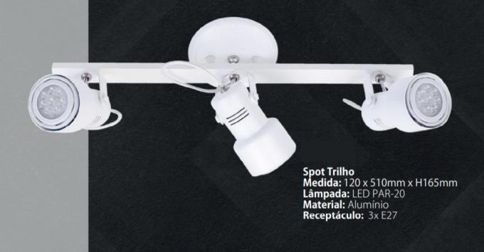 Spot Sobrepor Itamonte no Trilho 3L E27 120x510x165mm 1143-3T