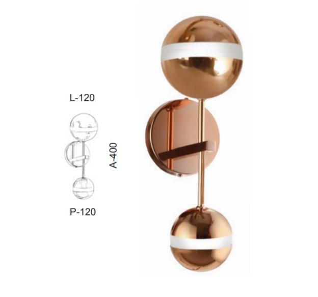 Arandela Old Artisan Esfera 2L G9 400mm Globo Ø100mm e Ø120mm AR-5420 