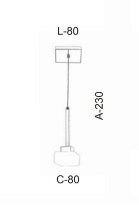 Pendente Old Artisan Vidro Quadrado 5,5 Watts 2700K 80x80x230mm PD-5398 