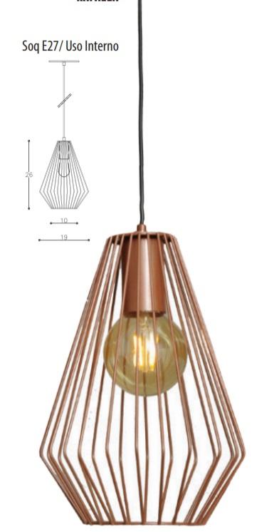 Pendente DM LUMI Aramado Rafaela 1L E27 Ø260mm 701