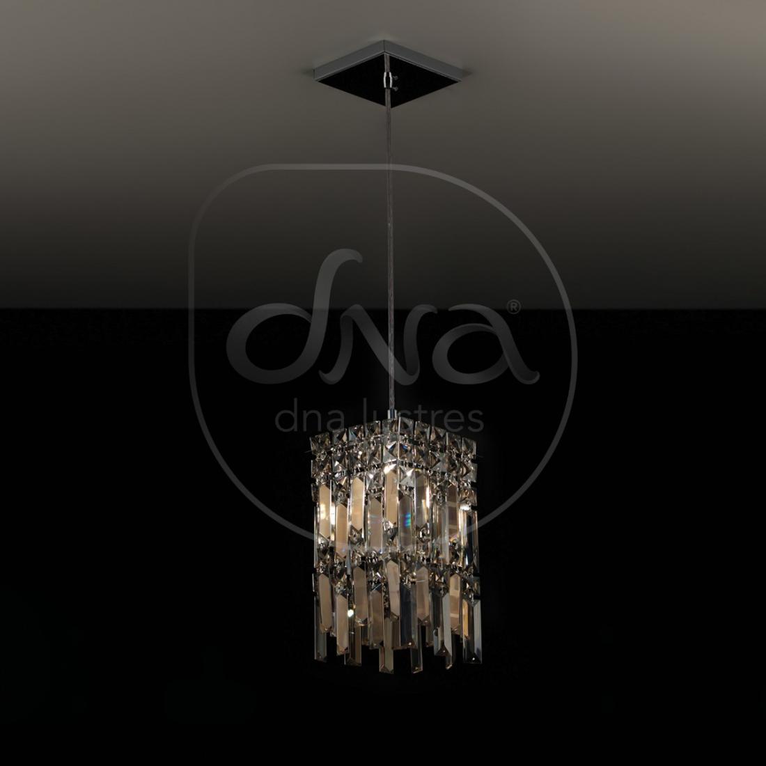 Pendente Cristal Quadrado DNA Lustres PPL-001 Amarilis 1L G9 150x300mm