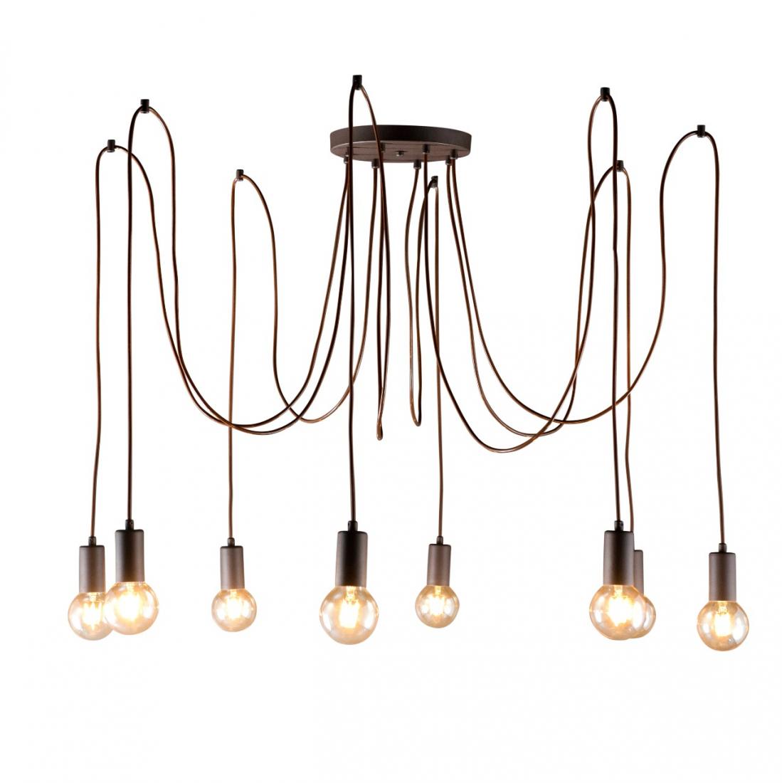 Lustre DM LUMI Joy Aranha Alumínio 8L E27 Canopla Ø230mm 560/8