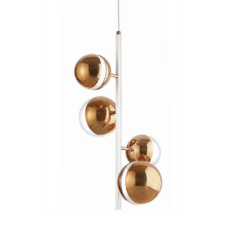 Pendente Old Artisan Vertical Esfera Metal/Vidro 4L G9 500mm Globo Ø120mm e Ø100mm PD-5418/4 