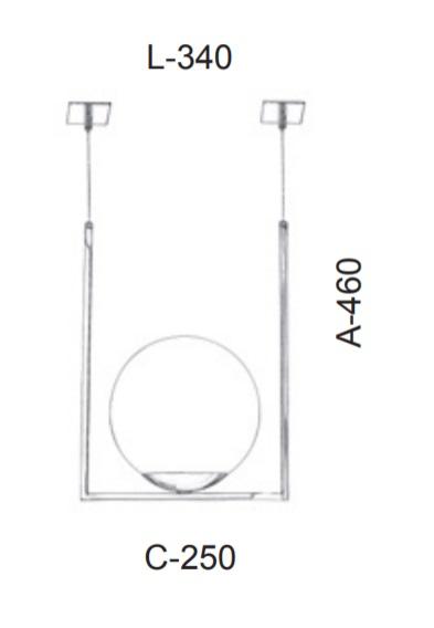 Pendente Old Artisan Globo Ø250mm 1L E27 250x340x460mm PD-5298 