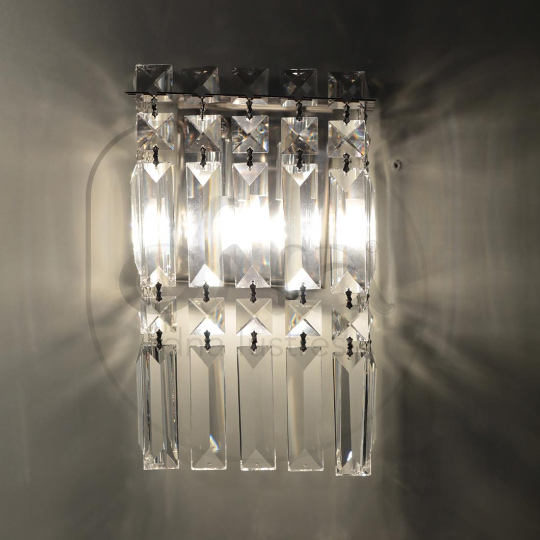 Arandela DNA Lustres ARA-002 Apolo 2L G9 200x240x70mm Cristal Transparente