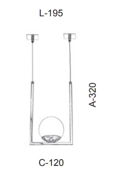 Pendente Old Artisan  Globo Ø120mm 1L G9 120x195x320mm PD-5297 