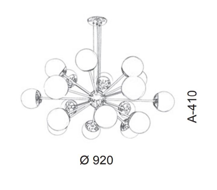 Pendente Old Artisan Sputnik Globo Ø120mm 18L G9 Ø920x410mm PD-5226A 