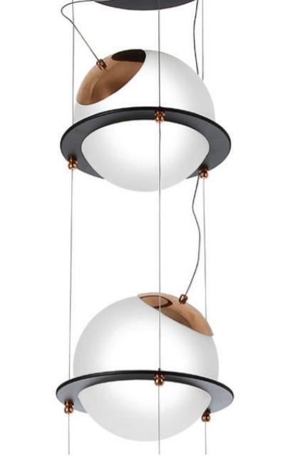 Pendente Old Artisan com Suporte para Planta 2L E27 Ø300x1000mm Globo Ø250mm PD-5432 