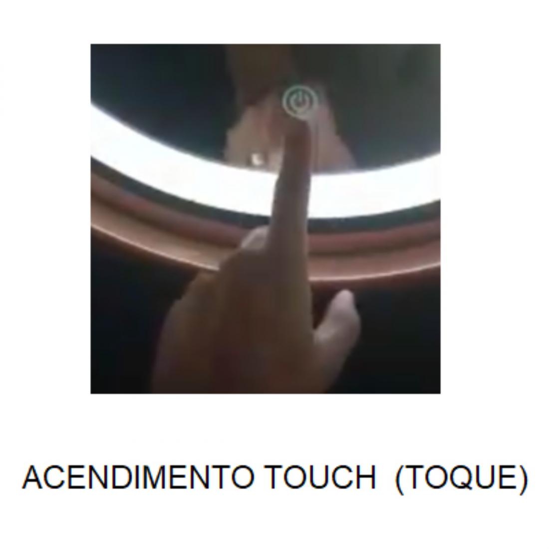 Espelho DNA Lustres Redondo Touch 18/36 watts com Cinta de Couro Ø600mm