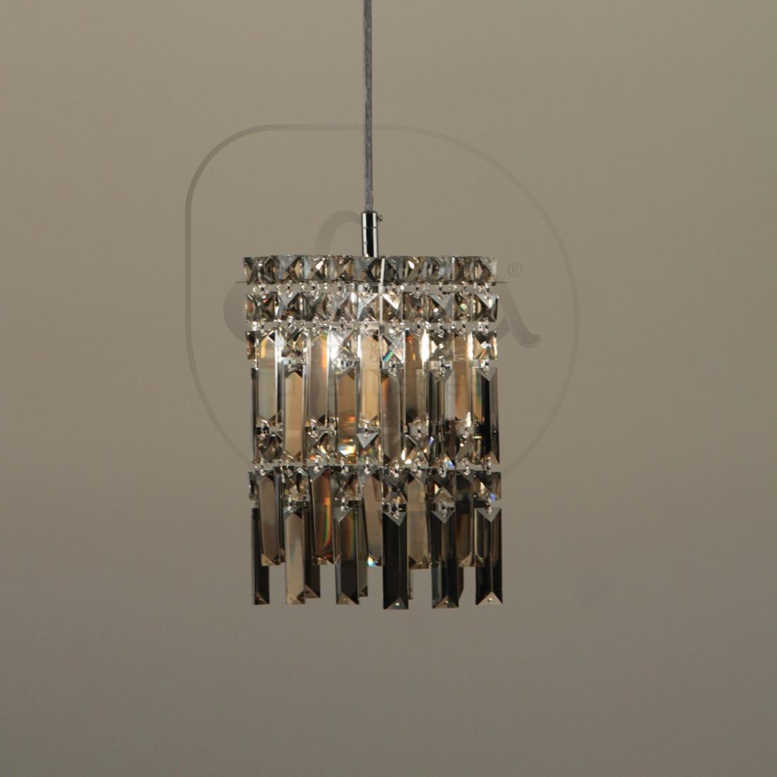 Pendente Cristal Quadrado DNA Lustres PPL-001 Amarilis 1L G9 150x300mm