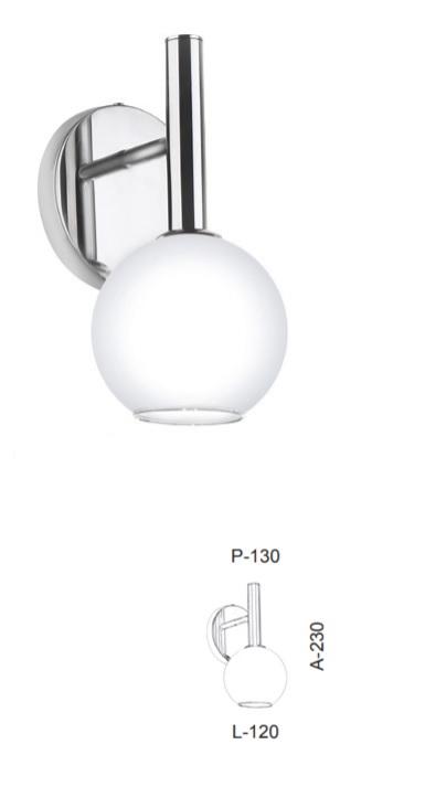 Arandela Old Artisan  Esfera 1L G9 Ø120mm Vidro Branco AR-5435
