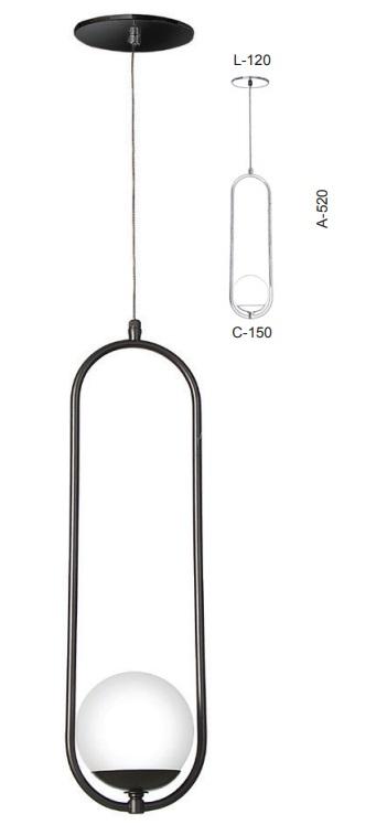 Pendente Old Artisan Pendulo 1L G9 150x120x520mm Globo Ø120mm PD-5364 