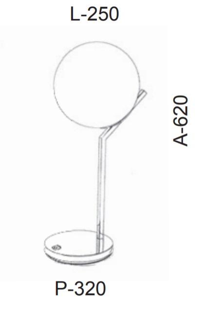Abajur Old Artisan Angular Globo Ø250mm 1L E27 Ø250x320x620mm ABJ-5194 