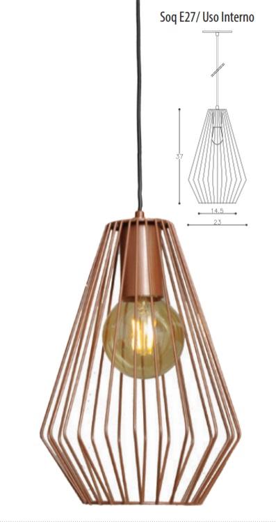Pendente DM LUMI Aramado Rafaela 1L E27 Ø370mm 702