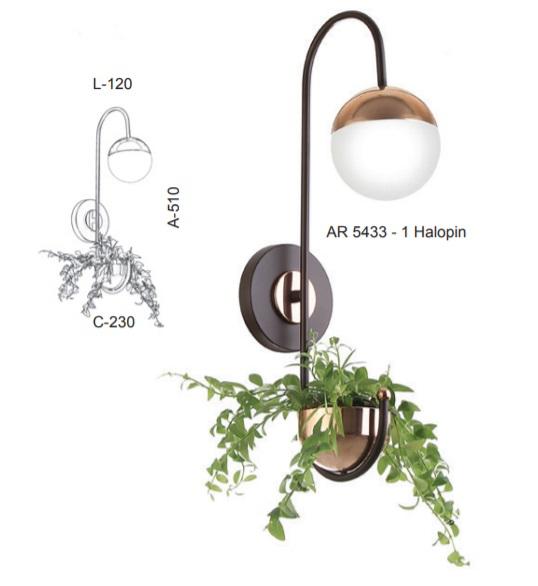 Arandela Old Artisan com Suporte para Planta 1L G9 Globo Ø120mm AR-5433