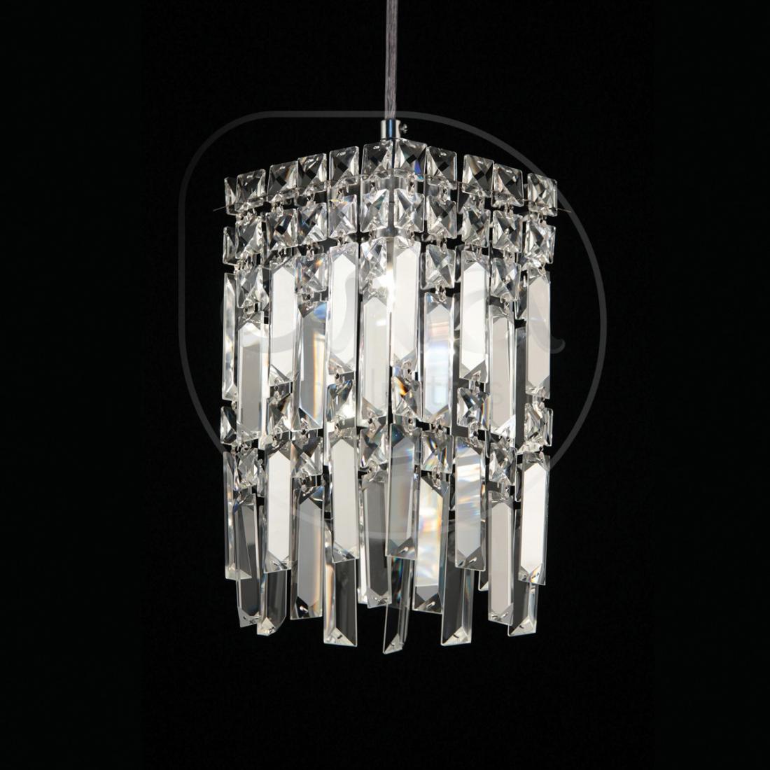 Pendente Cristal Quadrado DNA Lustres PPL-001 Amarilis 1L G9 150x300mm