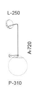 Arandela Old Artisan 1L E27 720x250x310mm Globo Ø250mm AR-5339 