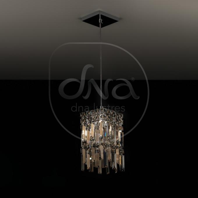 Pendente Cristal Quadrado DNA Lustres PPL-001 Amarilis 1L G9 150x300mm