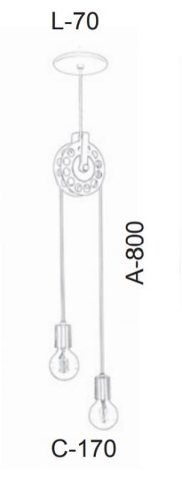 Pendente Old Artisan Roldanas 2L E27 170x70x800mm PD-5125  