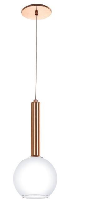 Pendente Old Artisan Esfera 1L G9 Ø120mm Vidro Branco PD-5436 