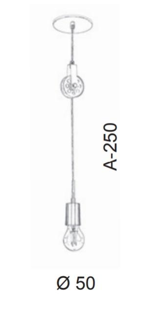 Pendente Old Artisan Roldanas 1L E27 Ø50x250mm PD-5126 