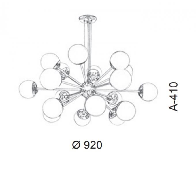 Pendente Old Artisan Sputnik Globo Ø120mm 18L G9 Ø920x410mm PD-5226A 