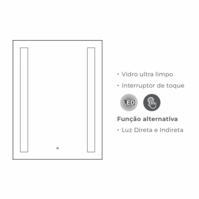 Espelho DNA Lustres Dandelion Jules Touch 82 watts 4000K 800x600mm 