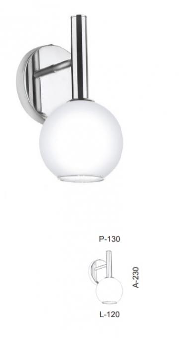 Arandela Old Artisan  Esfera 1L G9 Ø120mm Vidro Branco AR-5435