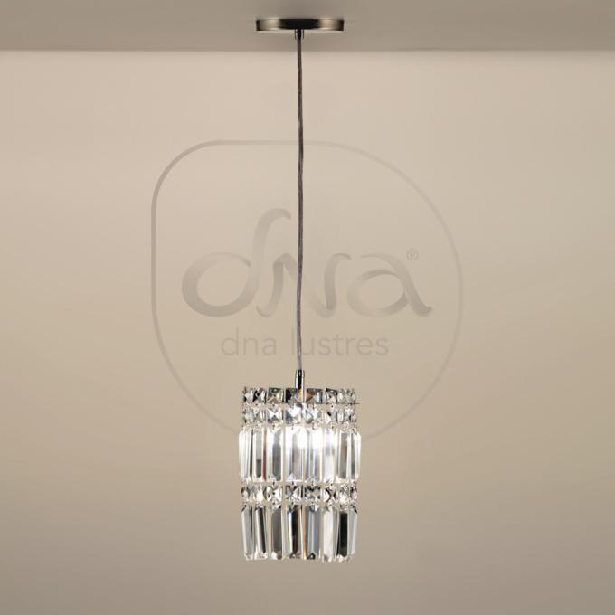 Pendente DNA Lustres Nymphaea Cilíndrico Cristais 1L G9 Ø180x300mm