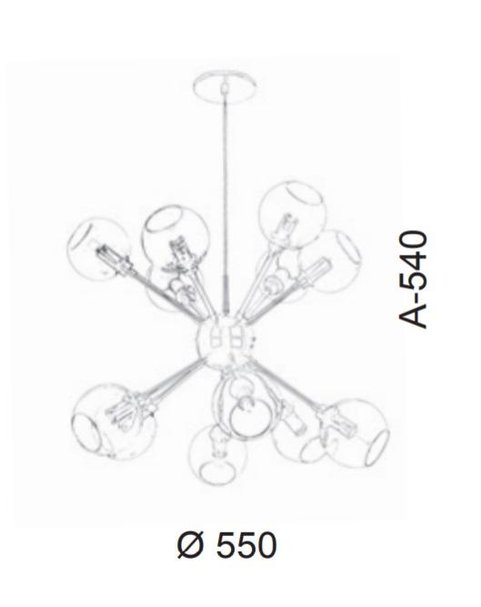 Pendente Old Artisan Sputnik Globo Ø120mm 12L G9 Ø550x540mm  PD-5223 