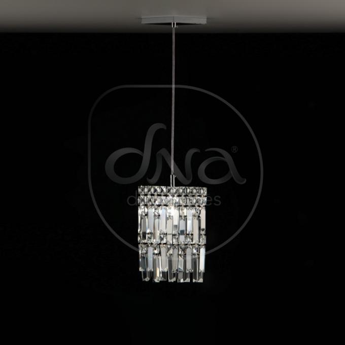 Pendente Cristal Quadrado DNA Lustres PPL-001 Amarilis 1L G9 150x300mm