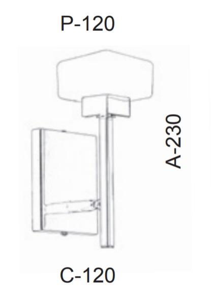 Arandela Old Artisan Vidro Quadrado 5,5 Watts 2700K 120x120x230mm AR-5397 