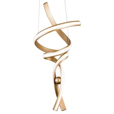 Pendente Bella Fluire Dourado 30 Watts 3000K Ø280x740mm RE005