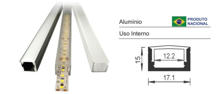 Perfil Sobrepor Sob Medida MK Iluminação 17x15mm (Somente Perfil) ALP04