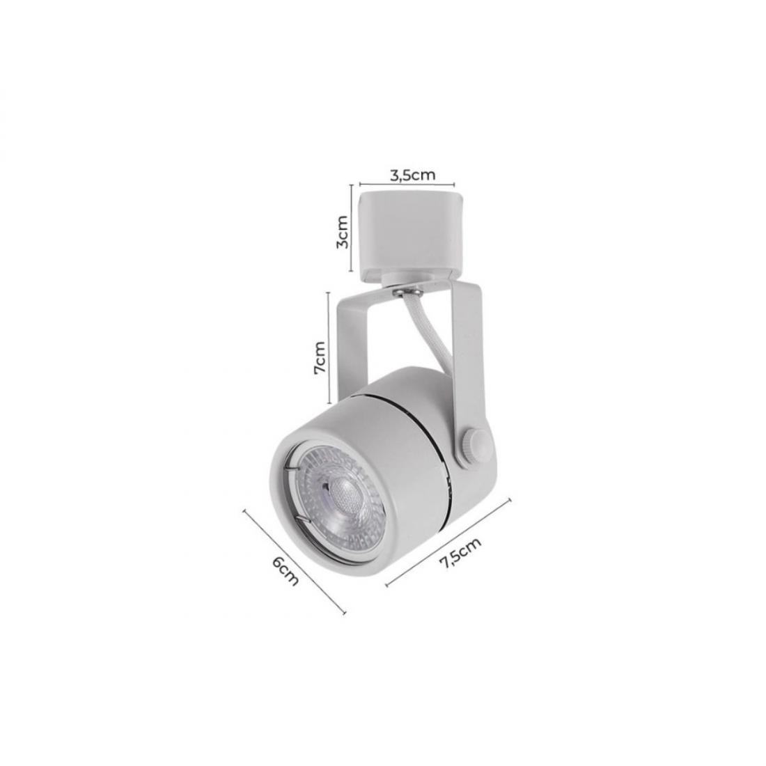 Spot para Trilho Nordecor Classic Dicróica GU10 Branco Ø60x75mm 6034