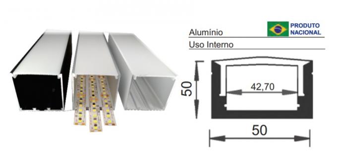 Perfil Sobrepor Sob Medida MK Iluminação 50x50mm (Somente Perfil) ALP11E