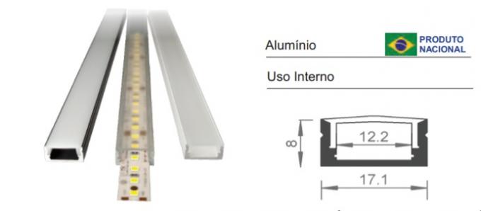 Perfil Sobrepor Sob Medida MK Iluminação 17x8mm (Somente Perfil) ALP02