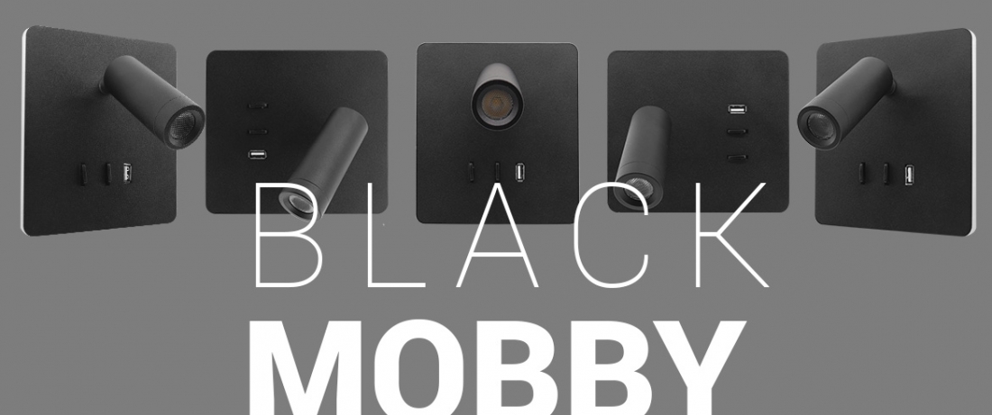Arandela Opus LED Mobby Preto LED 3+5 watts 3000K 145x130mm  OPS 38810