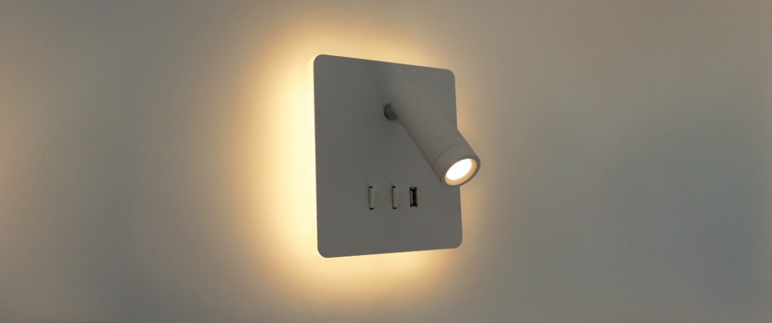 Arandela Opus LED Mobby Branco LED 3+5 watts 3000K 145x130mm OPS 38803