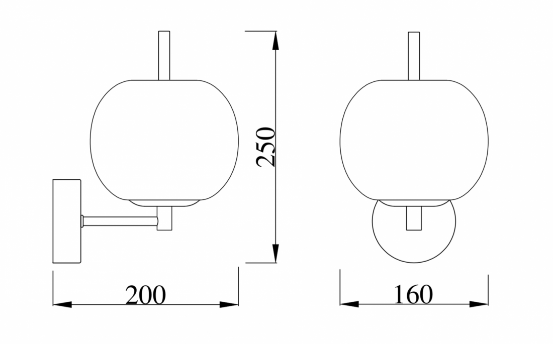 Arandela Starlux Apple Brass 1L G9 Ø160x250mm AR-WL31098-1