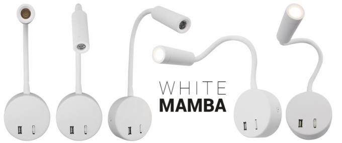 Arandela Opus Mamba Flexível Branco 3 watts 3000K Bivolt Ø90x250x36mm OPS 38827