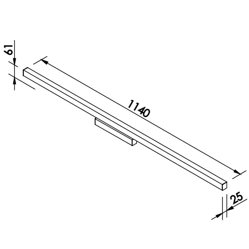 Arandela Newline Fit25 Wall Led Central 32 Watts Bivolt Alumínio/Acrílico 114cm 647LED