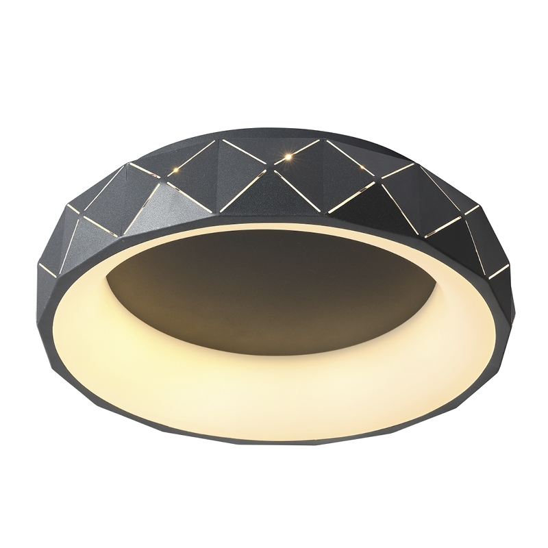Plafon Starlux Otto Preto 30 Watts 2700K Ø500x120mm ZR089-R-BK