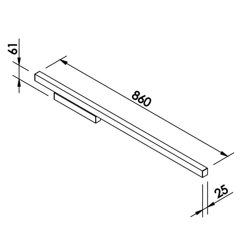 Arandela Newline Fit25 Wall L 24 Watts Alumínio/Acrílico 860mm 656LED