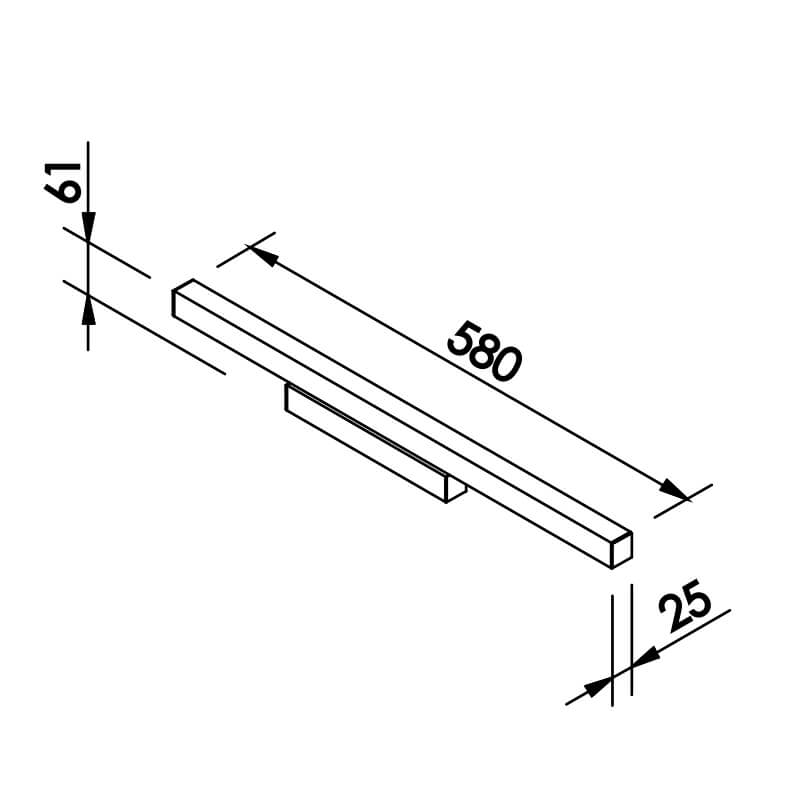 Arandela Newline Fit25 Wall Led Central 16 Watts Bivolt Alumínio/Acrílico 58cm 645LED